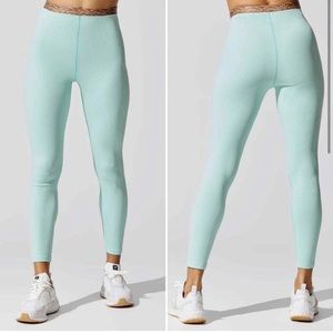 Carbon 38 printed band high rise 7/8 leggings M